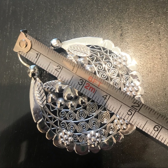 Filigree .925 silver earrings - Picture 3 of 8